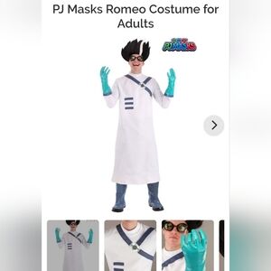 PJ MASKS Adult Romeo Costume and Wig, size Large! Like brand new!!